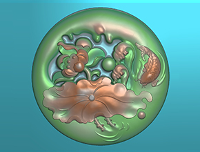 錦鯉荷花玉雕電腦雕刻圖紙_玉石雕刻機(jī)