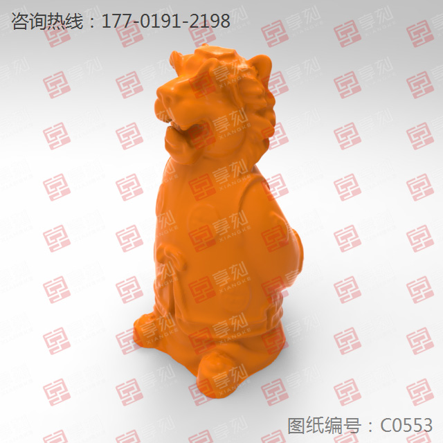 生肖虎擺件玉雕圖案圖紙_玉石雕刻工具廠家