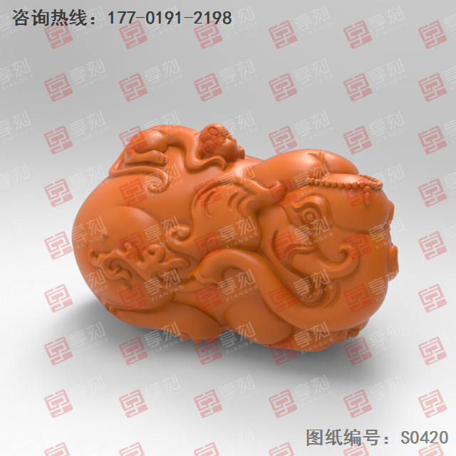 封侯拜相手把件電腦精雕圖_玉石雕刻工具廠家