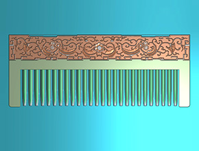 仿古花紋梳子玉石電腦精雕圖紙_玉石雕刻工具廠