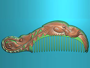 鳳凰梳子電腦精雕模型圖紙_木雕雕刻工具廠家