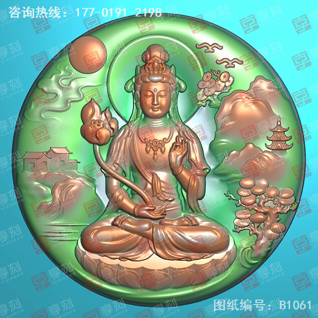 翡翠觀音吊墜電腦玉石雕刻圖紙_玉石雕刻機(jī)廠家
