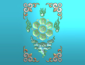 七字真言佛牌電腦翡翠雕刻電腦圖紙_玉石雕刻機(jī)