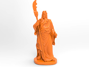 關(guān)羽立水天擺件人像3d雕刻模型圖_玉石雕刻機(jī)廠(chǎng)