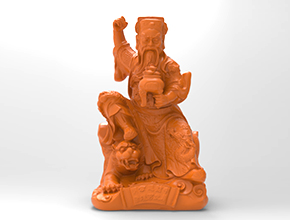 趙公明擺件人像3d雕刻模型圖_玉石雕刻機(jī)廠家