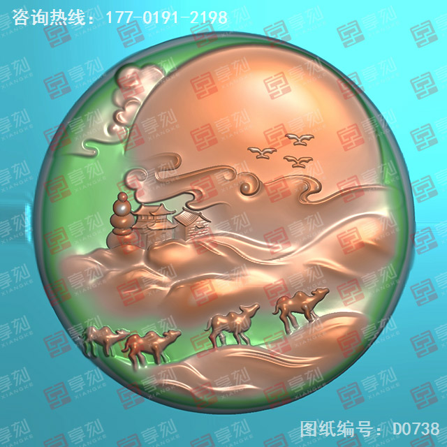 玉石絲綢之路精雕電腦模型圖_玉石雕刻機(jī)廠家