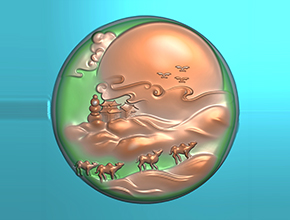 玉石絲綢之路精雕電腦模型圖_玉石雕刻機(jī)廠家