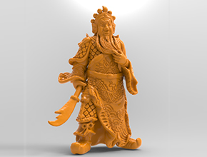 玉石關(guān)公門神立體精雕模型圖紙_玉石雕刻機(jī)廠家