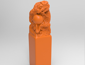 龍印章玉石木雕電腦精雕模型圖_玉石雕刻機(jī)廠家