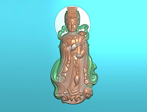 媽祖玉石吊墜電腦精雕圖_玉石雕刻機(jī)廠家