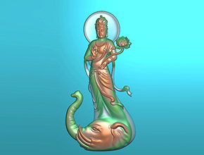 普賢觀音玉石吊墜電腦精雕圖_玉石雕刻機(jī)廠家