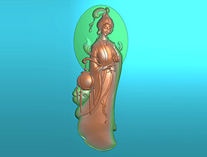 美女侍燈玉石電腦精雕圖紙_玉石雕刻機(jī)廠家