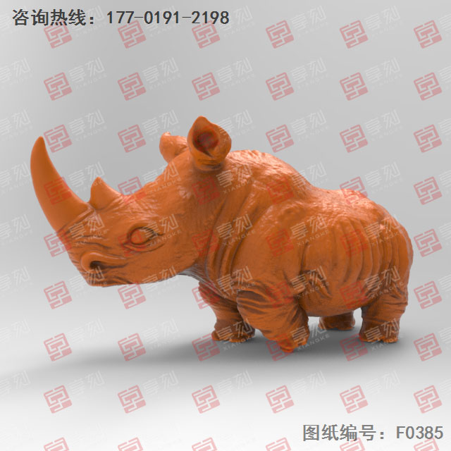 犀牛擺件玉石電腦精雕圖紙_玉石雕刻機廠家