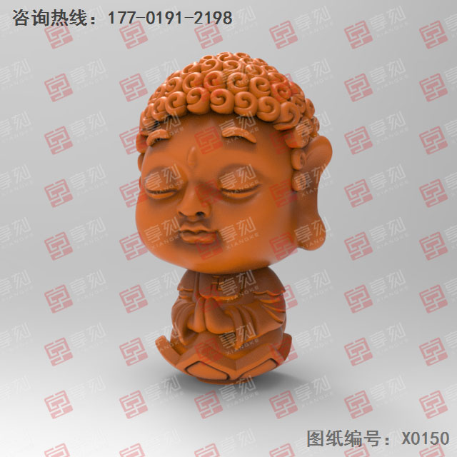 立體BB佛祖擺件電腦精雕圖_玉石雕刻機(jī)廠家
