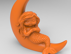 美人魚工藝品雕刻電腦模型圖_玉石雕刻機廠家