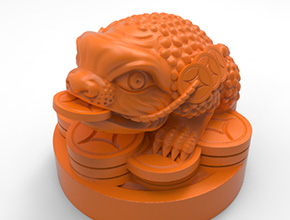 金蟾擺件電腦精雕模型圖紙_五軸玉石雕刻機(jī)廠家