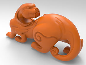 仿古獸擺件電腦精雕圖紙_五軸玉石雕刻機(jī)廠家