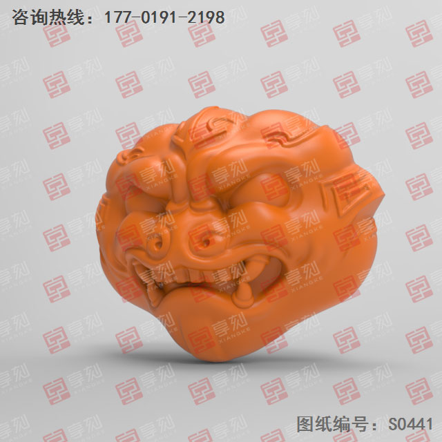 碧玉獸頭吊墜電腦精雕圖紙_五軸玉石雕刻機(jī)廠家