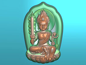 Q版八大守護神不動明王玉雕圖紙_五軸雕刻機廠家