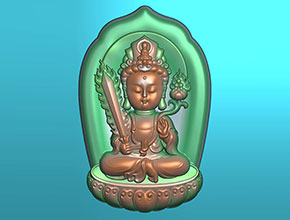 Q版八大守護神虛空藏玉雕圖紙_五軸雕刻機廠家