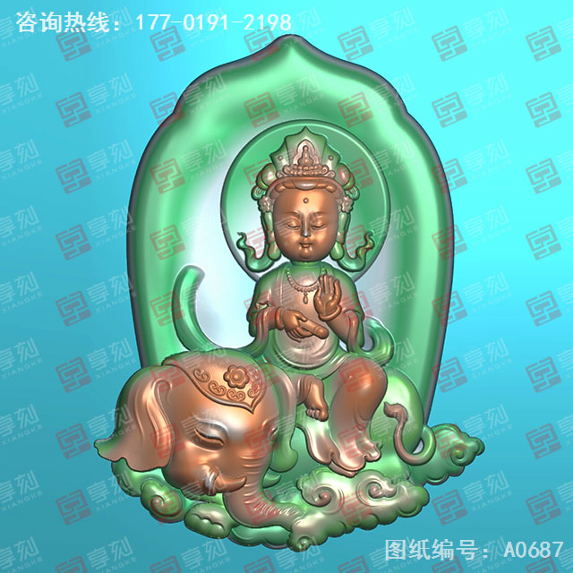 Q版八大神文殊菩薩玉雕圖紙_五軸雕刻機(jī)廠(chǎng)家