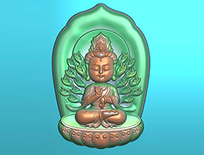 Q版八大神千手觀音玉雕圖紙_五軸雕刻機廠家