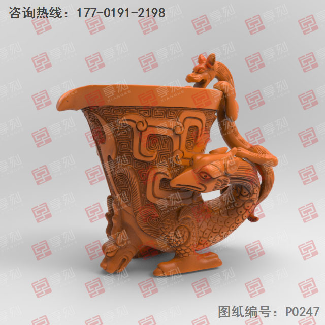 神獸酒樽電腦3d模型立體精雕圖_五軸雕刻機廠家
