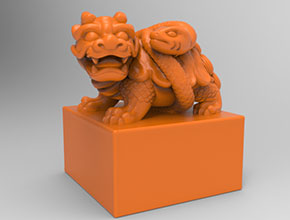 龍龜印章電腦3d模型立體精雕圖_五軸雕刻機廠家