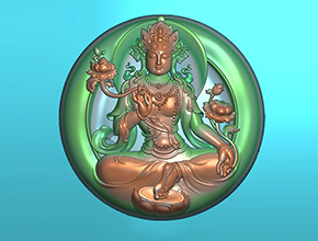 度母吊墜玉石精雕圖紙_五軸雕刻機(jī)廠家