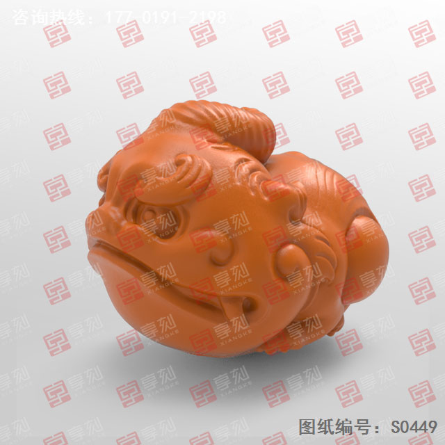 茶寵獨角獸手把件精雕圖紙_五軸雕刻機廠家