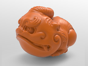 茶寵獨(dú)角獸手把件精雕圖紙_五軸雕刻機(jī)廠家