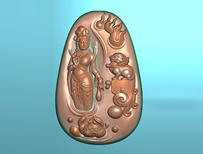 觀音吊墜玉石電腦精雕圖紙_五軸雕刻機(jī)廠家