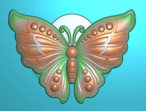 蝴蝶吊墜玉石水晶電腦精雕圖紙_五軸雕刻機(jī)廠家