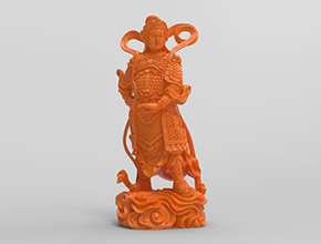 韋陀神像立體五軸雕刻模型圖_五軸雕刻機(jī)廠家