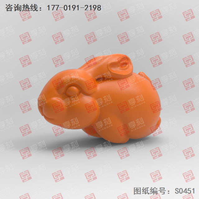 中秋玉兔吊墜立體3d模型精雕圖_五軸雕刻機(jī)廠家