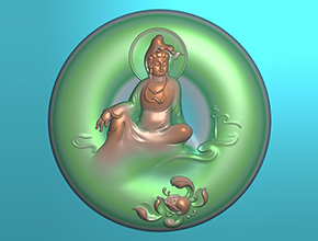 玉石觀音吊墜新款精雕圖紙_五軸雕刻機(jī)廠家