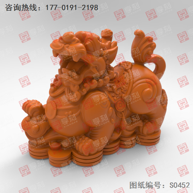 招財貔貅玉石擺件精雕圖紙_五軸雕刻機廠家