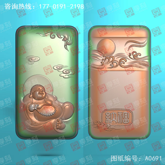 彌勒佛牌子玉石精雕電腦圖紙_五軸雕刻機(jī)廠家