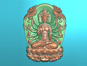 千手觀音玉石精雕電腦圖紙_五軸雕刻機(jī)廠家