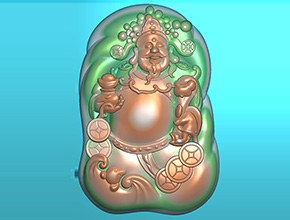 財(cái)神牌子玉石精雕電腦圖紙_五軸雕刻機(jī)廠家