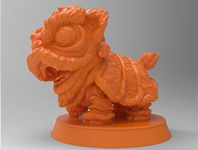 醒獅擺件玉石精雕電腦圖紙_五軸雕刻機(jī)廠家