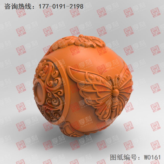 蝴蝶珠子玉石精雕電腦圖紙_五軸雕刻機(jī)廠家