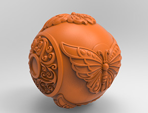 蝴蝶珠子玉石精雕電腦圖紙_五軸雕刻機(jī)廠家