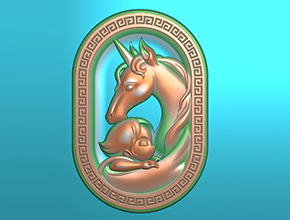 獨角獸精雕圖紙_五軸雕刻機廠家