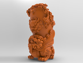 貔貅擺件3D模型精雕圖_五軸雕刻機廠家