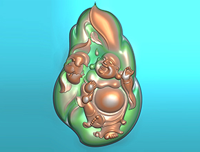 彌勒佛吊墜玉石精雕機(jī)圖紙_五軸雕刻機(jī)廠家