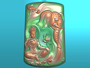 普賢菩薩玉石牌子精雕機(jī)圖紙_五軸雕刻機(jī)廠家