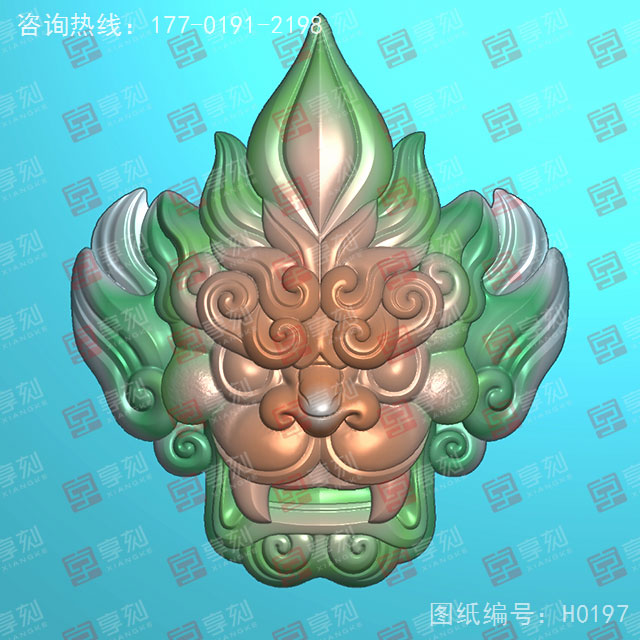 獸頭浮雕工藝品精雕機(jī)圖紙_五軸雕刻機(jī)廠家