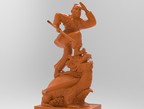 孫悟空立體擺件電腦精雕圖_五軸雕刻機(jī)廠家