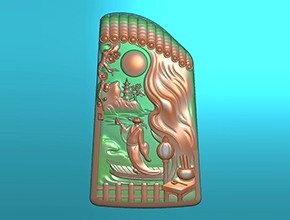 山水玉石掛件電腦精雕圖_五軸雕刻機廠家